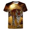 Tiger Cub 3D Digital Printed Summer Loose Casual Round Neck Short Sleeved T-Shirts Men’s