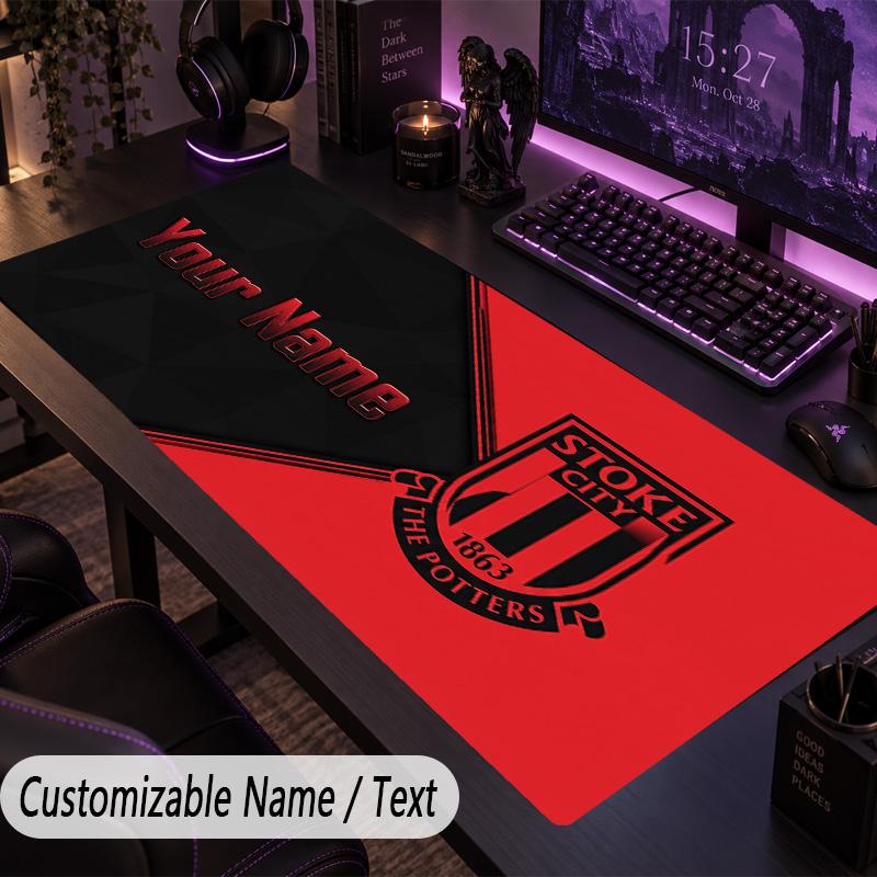 Large Mouse PadStoke City FC Custom Name Text Personalized Desk Mat Non Slip Gaming Pad