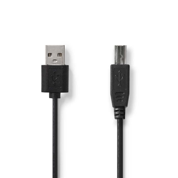 Câble USB - NEDIS - CCGL60101BK30 - 3.00 m - USB 2.0 - Plaqué nickel