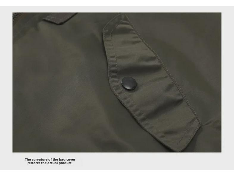 Ami Khaki L-2 Men's Autumn Lightweight Air Force MA-1 Flight Zipper Jacket