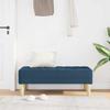 Blue Upholstered Bench with Cushion 113 X 57 X 39 Cm Fabric