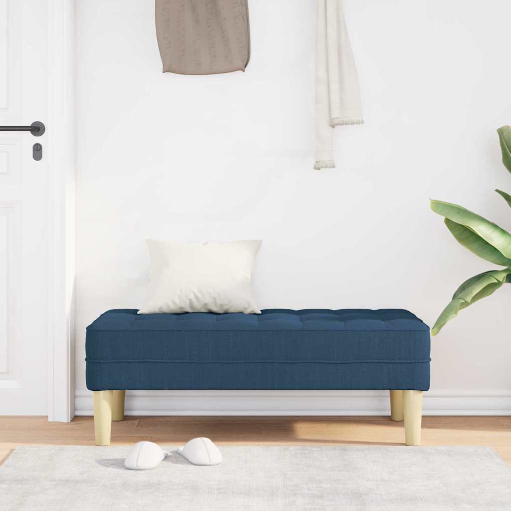 Blue Upholstered Bench with Cushion 113 X 57 X 39 Cm Fabric