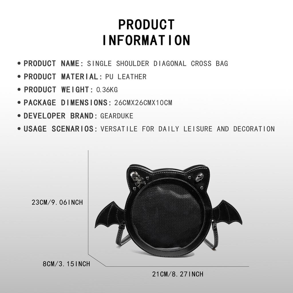 Gothic Niche Bat Pain Bag Cosplay Two-Dimensional Comic Show Shoulder Messenger Bag Fashionable And Versatile