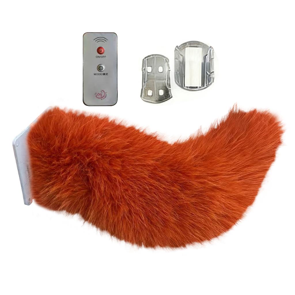 Dynamic Electric Plush Animal Tail For Car Exterior Decor Sound Activated Remote Control USB Charging Furry Tail Ornament