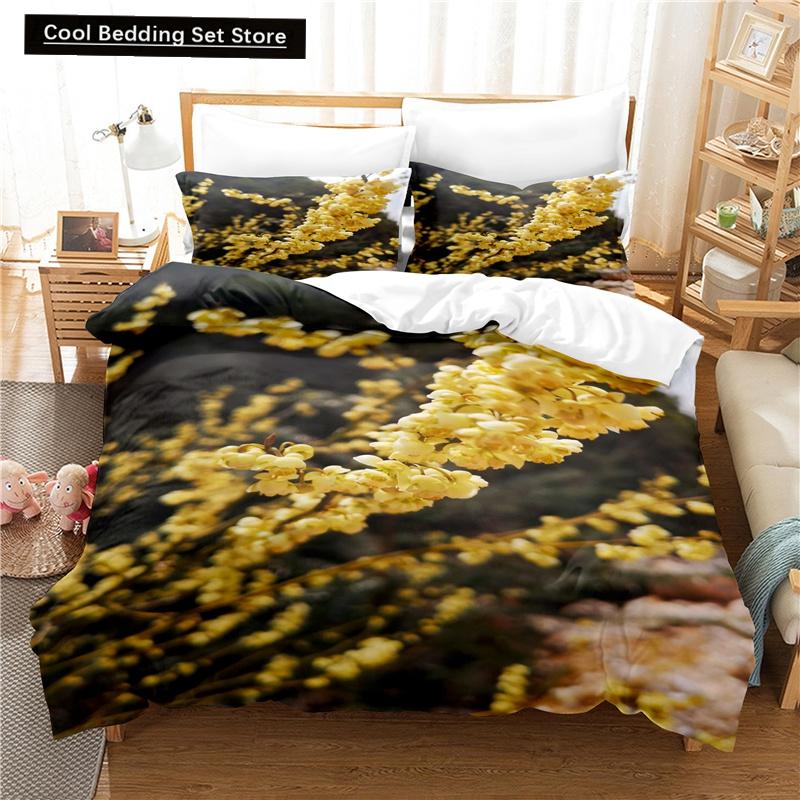 Elegant Flowers Bedding Set Duvet Cover Set 3d Bedding Digital Printing Queen Size Polyester Bedding Set Fashion Design Colorful