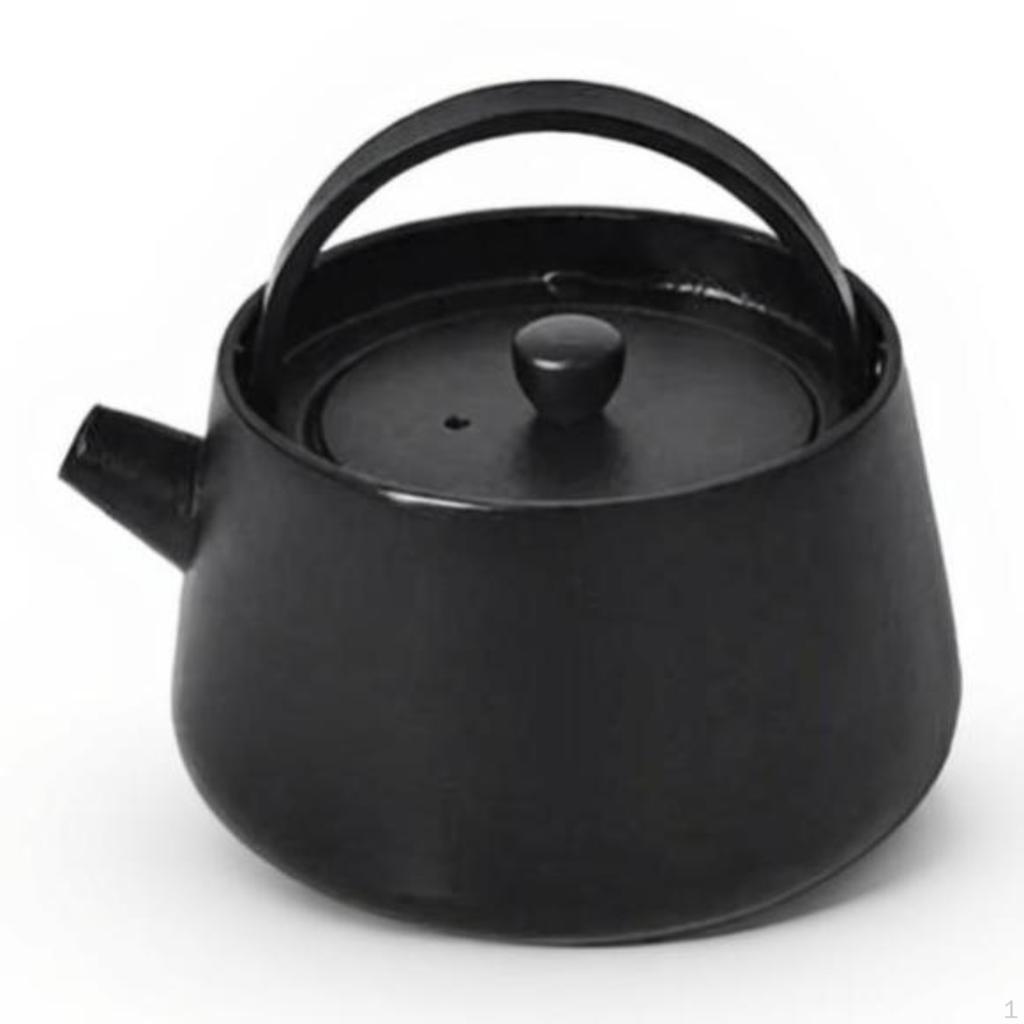 Camping Gear, Portable Kettle, FoodGrade Aluminum, Outdoor Hiking 900ml A Black