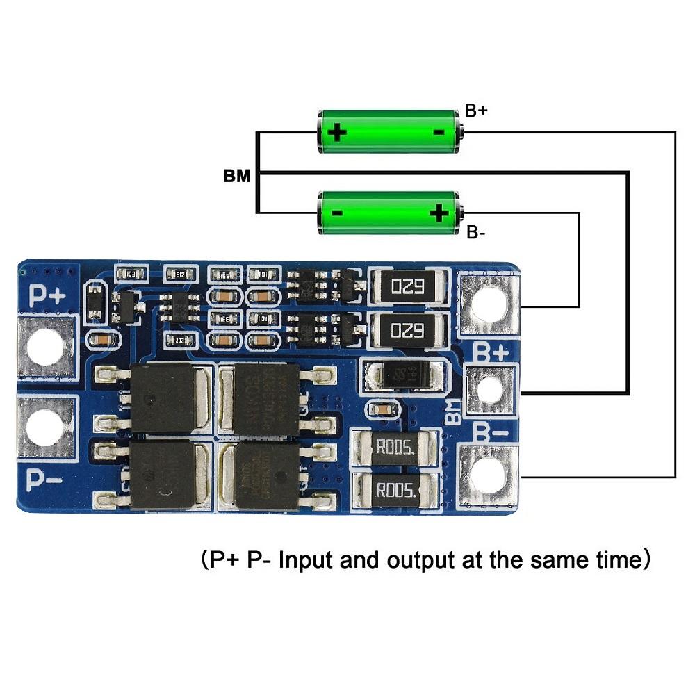 HX-2S-JH20 BMS 2S 10A 7.4V 18650 Lithium Battery Protection Board 8.4V Balanced Function Overcharged Protection Good
