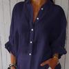 Spring New Cotton Linen Shirt with Back Tie Design, Women’s Casual Blouse