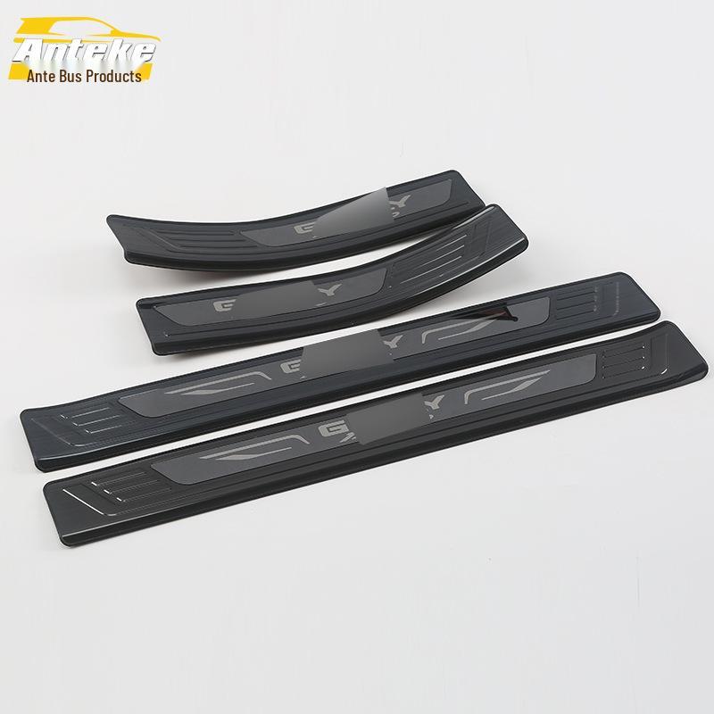 Fits 18 Binrui models: Door Sill Bright Strip, Bumper Trunk Welcome Pedal Trim, Anti-Scratch Sticker.