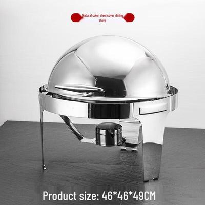Round Stainless Steel Buffet Chafing Dish with Transparent Lid