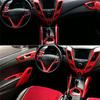 2PCS Gear Shift Knob Cover Trim Shift Lever Decorative Cover Replacement Parts Accessories For Hyundai Veloster 2011-2017 Red