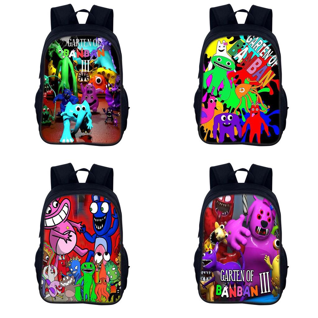 Garten Of Banban 3 40cm Cute And Colorful Cartoon Print Nylon Backpack For Boys And Girls Ideal For School