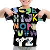 Summer Fashion Kids T-shirt Cartoon Alphabet Pattern 3D Print Casual Loose Outdoor Girl and Boy Short Sleeve Tees Top Pullover