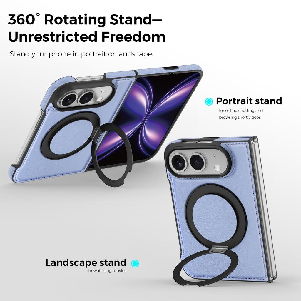 Case For Iphone Duo Business Leather Texture Rotating Bracket Case Magnetic Wireless Charging Charging Phone Cover