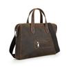 CONTACT'S Genuine Leather Briefcase Shoulder Messenger Bags Vintage Crazy Horse Leather Bag for 13.3 Inches Laptop Large Capacity Business Bags