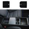 4 Piece Center Console Organizer Lower Bottom Storage Tray Armrest Storage Box Black ABS For Tesla Model 3 Highland 2025