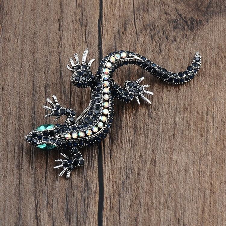 Retro Lizard Brooch Vintage Animal Alloy Pin For Men Women Gift