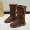 Women's Winter Fleece Lined Snow Boots Anti-slip Warmth Cotton Shoes with Horn Buckle Uoguog Cross-Border Shoe Style