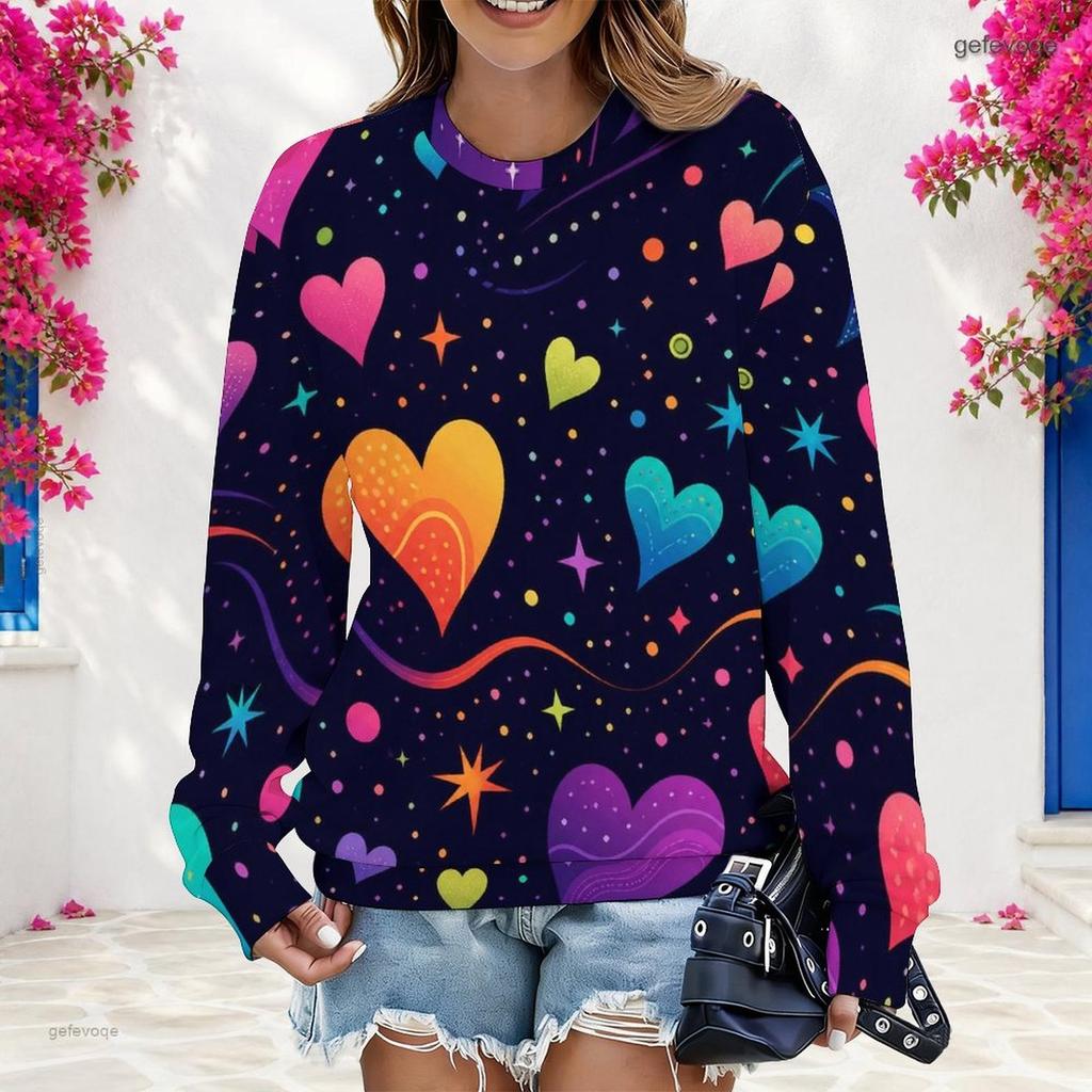 Womens Plus Size Crew Neck Long Sleeve Pullover Loose Soft Casual Leisure Street Daily Sweatshirt