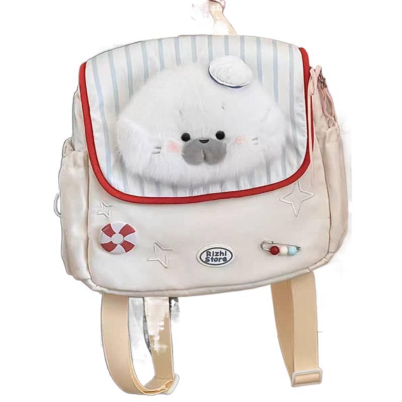 Mori-Style Large-Capacity Cartoon Doll Backpack for Junior and Senior High Students