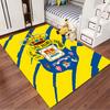 Las Palmas Emblem Yellow Carpet suitable as a non-slip mat for the living room or bedroom sofa