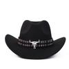 New Western Cowboy Hat Top Hat Jazz Hat Big Brim Ethnic Style Cowboy Felt Hat