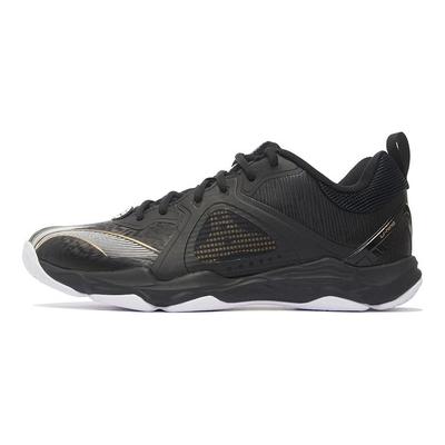 LiNing Ranger 6 Lite Stoff Synthetikleder Stoßdämpfung Rutschfest Abriebfest Low-Top Badmintonschuhe Unisex-Schuhe Schwarz Weiß AYTS012-3