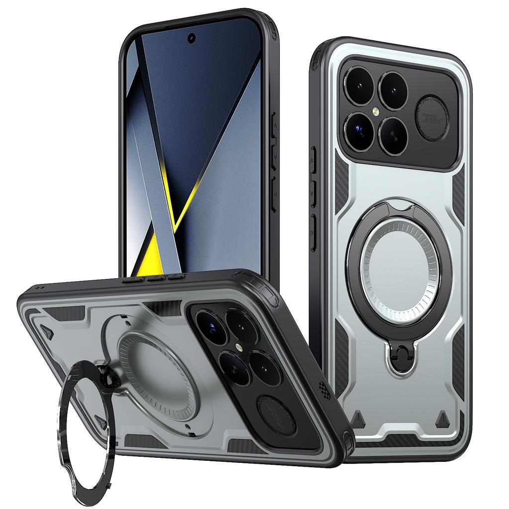 Armor Shockproof Case Fundas For Xiaomi Poco F8 Pro Ultra Redmi K90Pro Max 360° Rotating Magnetic Stand TPU Plastic Phone Cover