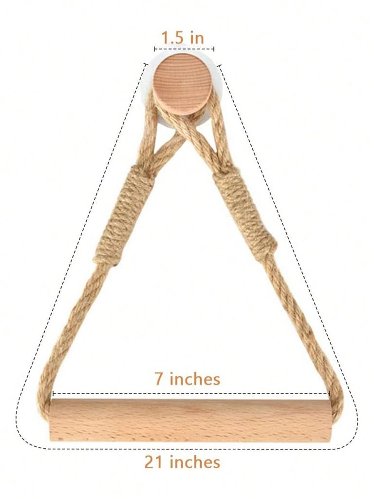 Sznurkowy Kreatywny Uchwyt na Rolkę Papieru, Przyssawka, Stojak do Przechowywania Papieru Toaletowego, Stojak na Papier Toaletowy, Higieniczny Bezotworowy Haczyk z Litego Drewna