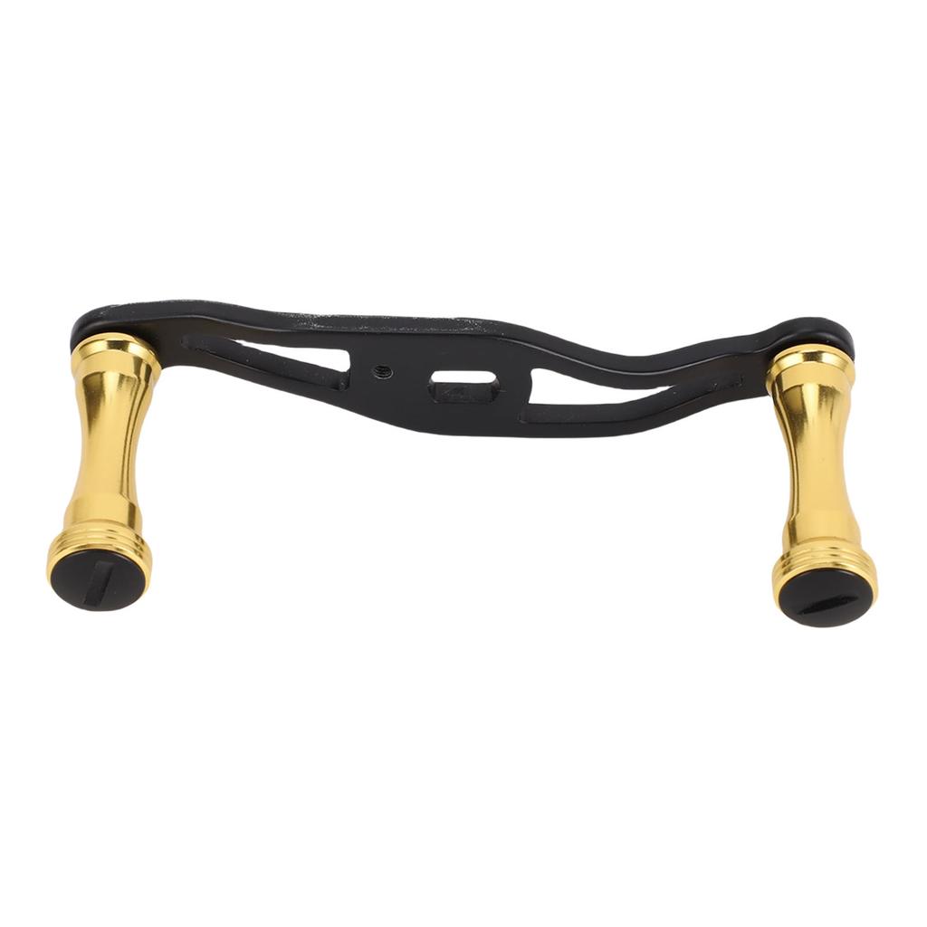 Fishing Reel Handle Replacement Part Aluminum Alloy Double Rocker Arm Metal Lure Accessories Black Gold 90mm
