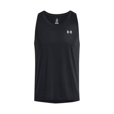 Solidne Logo Miękka Lekka Oddychająca Odprowadzająca Pot Koszulka Tank Top z Okrągłym Dekoltem Męska Top Czarny 1382585-001