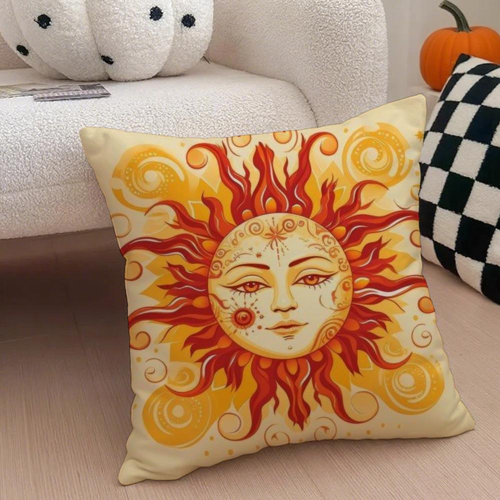 SHine BBohemian art Cushion Cover Throw Pillow Cover Hidden Button Durable Polyester Chair Cushion