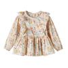 Girls Floral Shirt Two Piece Set Spring Autumn Baby Fashionable Long Sleeve Blouse Outfit Stylish Kids Clothes
