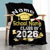 Graduation Gift Name School Class Of 2026 Home Customize Your Name Blanket Comfortable Soft Lightweight Allseason Multipurpose Blanket For Picnics