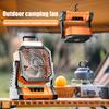 Outdoor Camping Ventilator Lichtmodi Geschwindigkeit Einstellbar Rotierend USB Wiederaufladbar 2-In-1 Mehrzweck Wandern Zelt Hängender Ventilator Lampe Notlaterne
