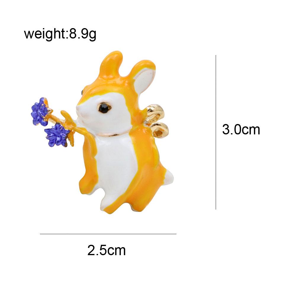 New Cute Enamel Rabbit Brooch Small Animal Pin Zodiac Fashion Jewelry 2 Colors Available High Quality
