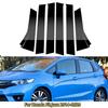 Car Window Door Column B Pillars Post Cover Trim For Honda Accord Civic CRV Jazz HRV Black Carbon Fiber Mirror Effect PC Sticker