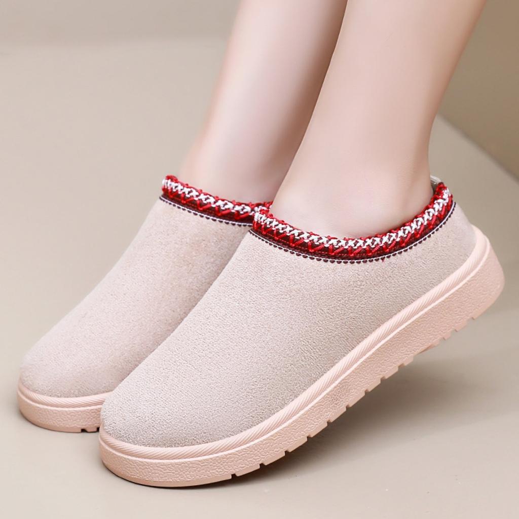 Snow Boots for Women Cross-border Plush Thick Cotton Boots for Women, Short Boots with Soft Soles, Comfortable Home Cotton Slippers