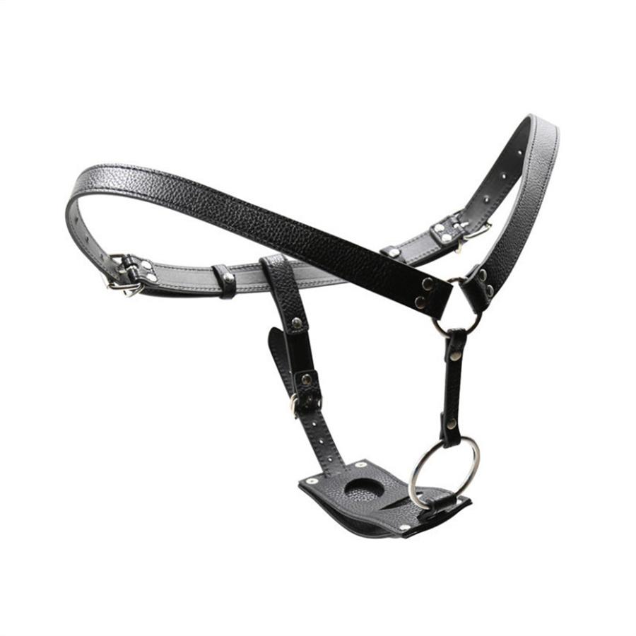 Leather Strapon Butt Plug Dildo Harness Chastity Panties BDSM Bondage Restrained Sex Toys For Men Adult Chastity Belt Device