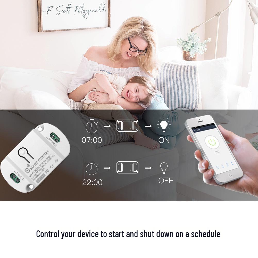 Tuya Smart WiFi No-Wiring Retrofit Light Switch with Remote Control