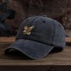 Embroidery Eagle Pattern Baseball Hat, Adjustable Back Buckle Retro Distressed Style Baseball Cap, Washed Cotton Fabric Outdoor Sunshade Cap