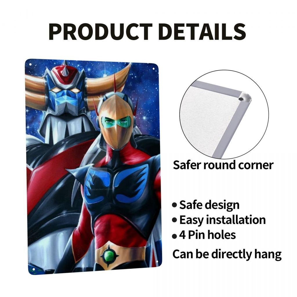 Segno Metallica Retro Goldorak Grendizer Actarus Personalizzato Robot UFO Goldrake Targhe in Latta Decorazioni Murali Ristorante Decorazioni Arte