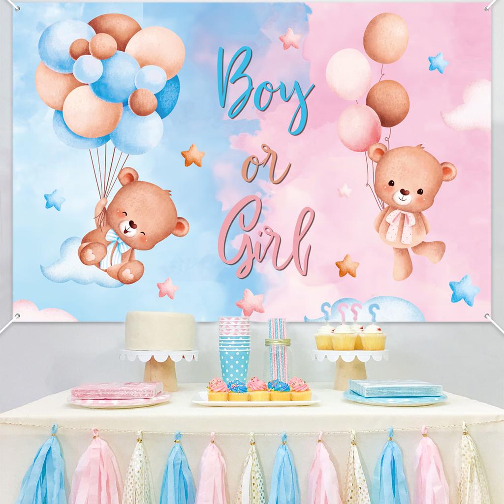 Gender Reveal Background  Gender Reveal Birthday Party Decor Kids Birthday Party Supplies Backdrop Boy Or Girl Baby Shower Decor