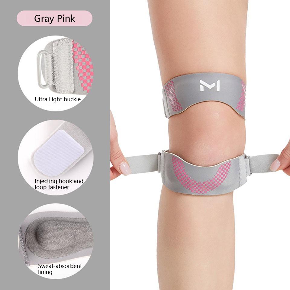 

Gobygo 1Pcs Double Patellar Bands Soft Sweat-Absorbing Fabric Bidirectional Pressure Regulation Silicone Shock Absorption Unisex