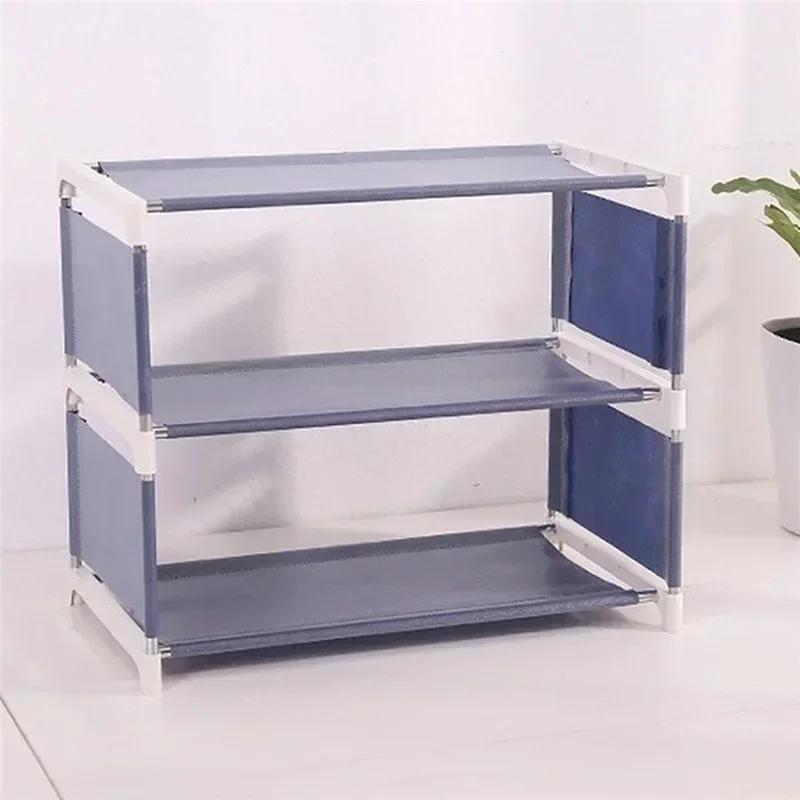 4 Tier ShoeRack Wide Shoe Storage Organizer Sturdy Shoes Stand Non-Woven Fabric Free Standing Boots Racks for Entryway 4560₽