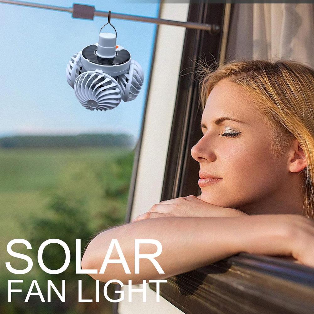 Camping Lanterns With Fan Solar Camping Lantern With Ceiling Fan Foldable Small LED Ceiling Light Portable Camp Accessories For