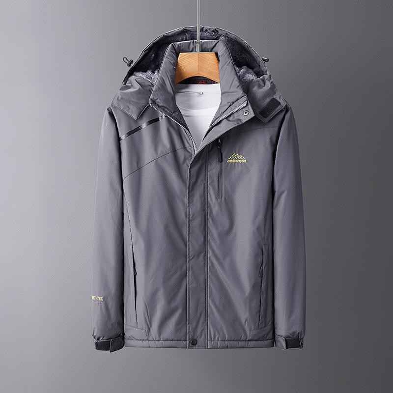 Autumn and Winter Waterproof Jacket Men's Outdoor Fleece Thermal Jacket