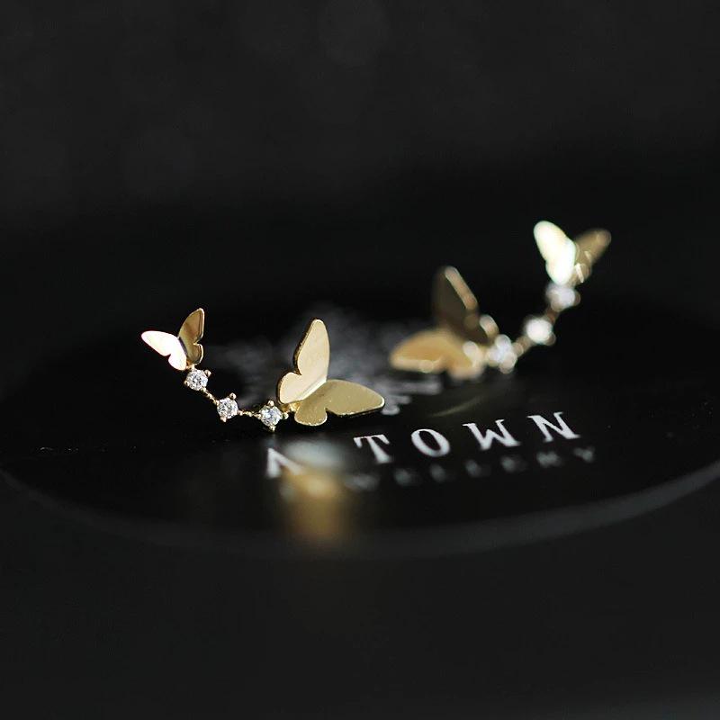 

S925 Sterling Silver Butterfly Stud Earrings - Elegant, Versatile, and Stylish Women s Niche Design. 925 Silver