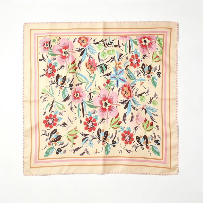 70x70cm Nylon Square Scarf Women Vintage Print Lightweight Accessory Office Casual Hair Styling