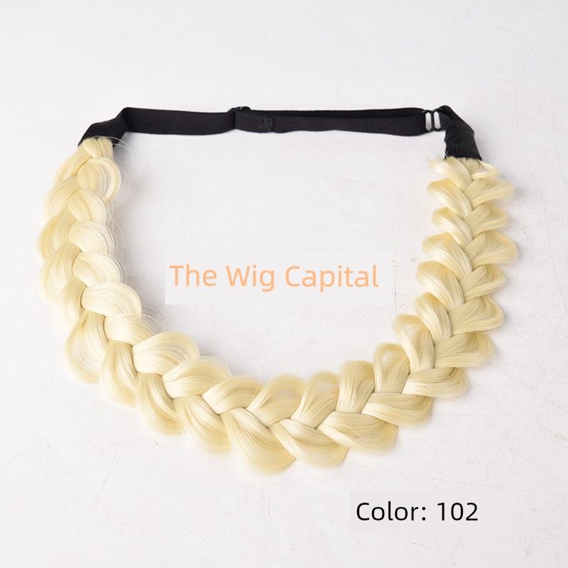 Wig Hair Hoop Female Qianjin Princess High Skull Top Twist Braid Braided Hair Headband Fluffy Artificial Hair Updo Gadget Headdress